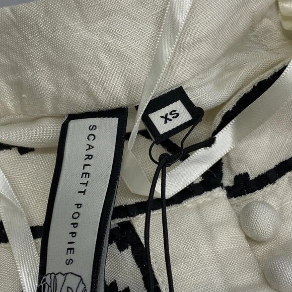 Scarlett Poppies Women’s Pallazzio Long Puff Sleeve Shirt Size XS Antique White - Picture 5 of 14